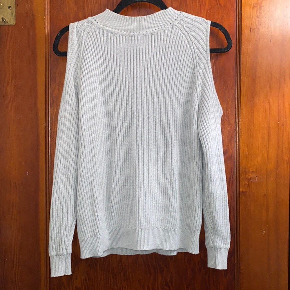 H&M Cold Shoulder Mock Neck Ribbed Sweater